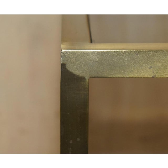 Metal Mid-Century Modern Paris Brass Smoked Glass Side Tables from Maison Jansen, 1950s, Set of 4 For Sale - Image 7 of 18