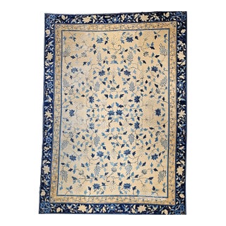 19th Century Oversized Chinese Peking Rug in All-Over Leaf & Vine Pattern For Sale