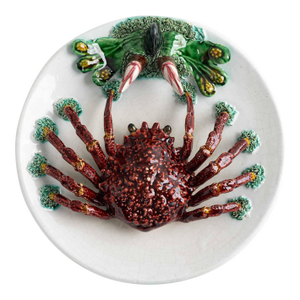 Vintage Trompe l'Oeil Crab Majolica Plate