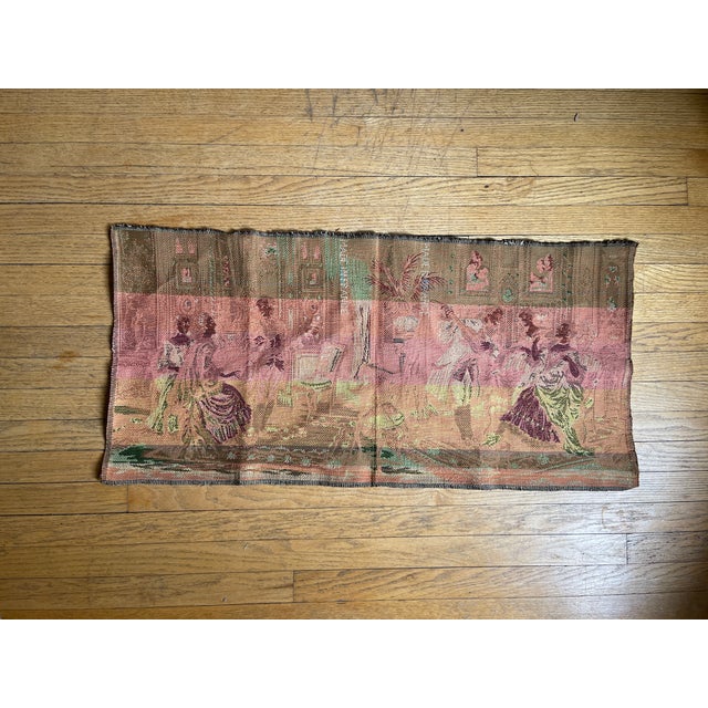 Rose Vintage French Tapestry For Sale - Image 8 of 8