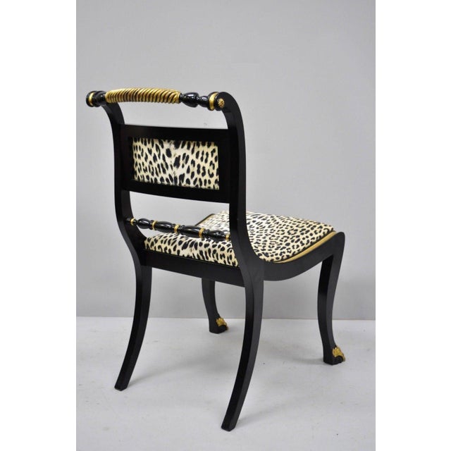 Black and Gold Regency Style Paw Feet Dining Chairs Set of 6 Chairish