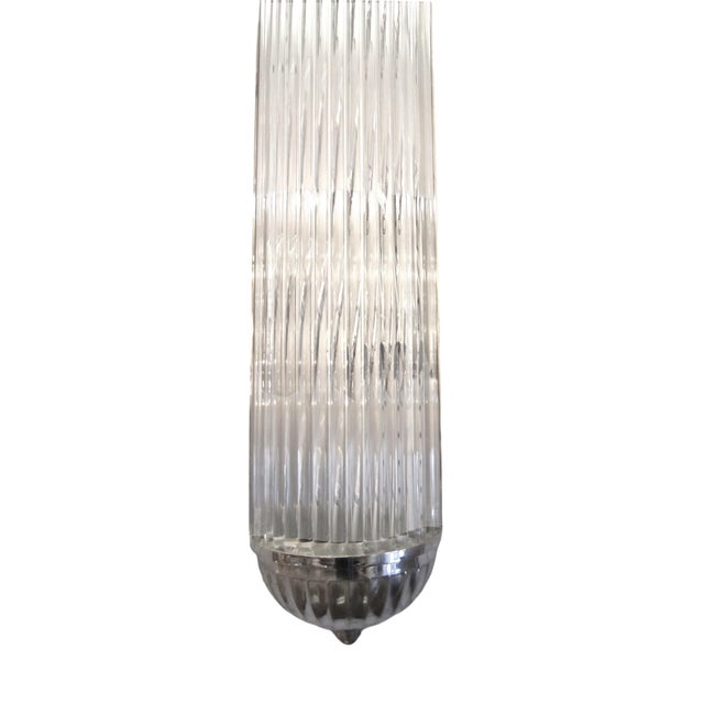 Mid 20th Century Petitot Monumental 53" Ht Pair of French Modernist Sconces Glass Rod & Nickel Bronze For Sale - Image 14 of 16