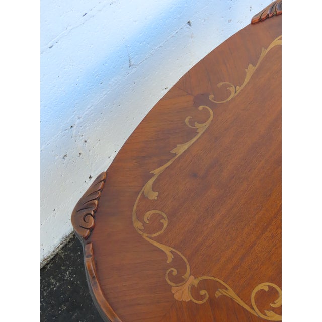 French Hand Carved Inlay Coffee Table 6922 For Sale - Image 10 of 17