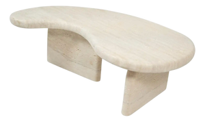 Sculptural Organic Shape Travertine Coffee Table by My Habitat Design