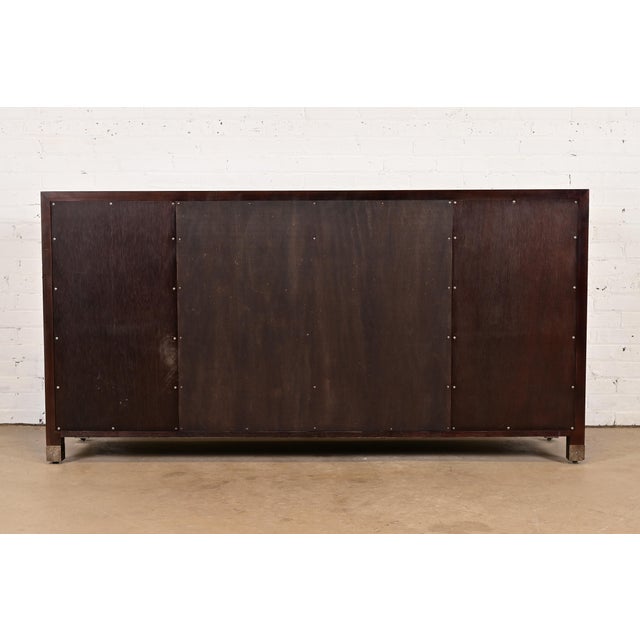 Michael Taylor for Baker Furniture Hollywood Regency Chinoiserie Mahogany Sideboard Credenza For Sale - Image 14 of 15