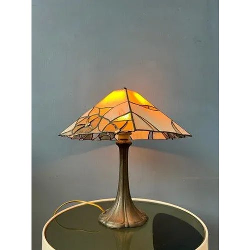 Art Deco Stained Glass Table Lamp For Sale - Image 6 of 11
