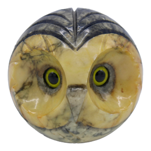 Large Vintage Italian Alabaster Owl Paperweight