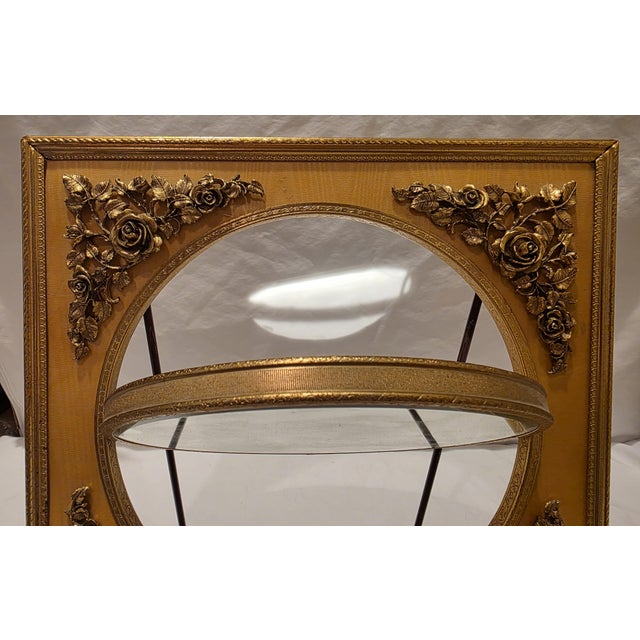 French Mid Century Gold Vanity Table Mirror French Ornamentation Reversible For Sale - Image 3 of 15