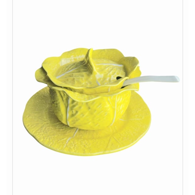 An incredible huge set of yellow cabbage ware by Secla made in portugal. The set includes 26 pieces of various dishes,...