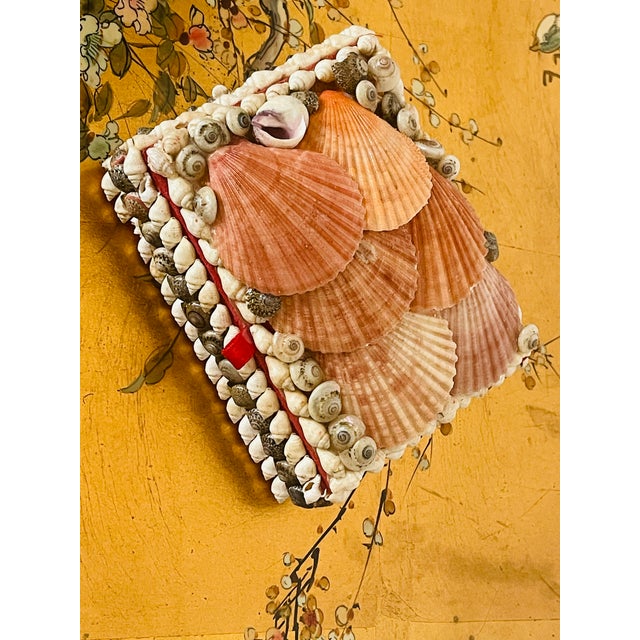Antique Sailors Valentines Sea Shell Encrusted Jewelry Box For Sale - Image 4 of 5