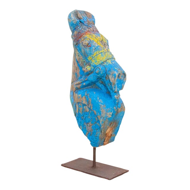 Antique Jodhpur Blue Horse Bust For Sale