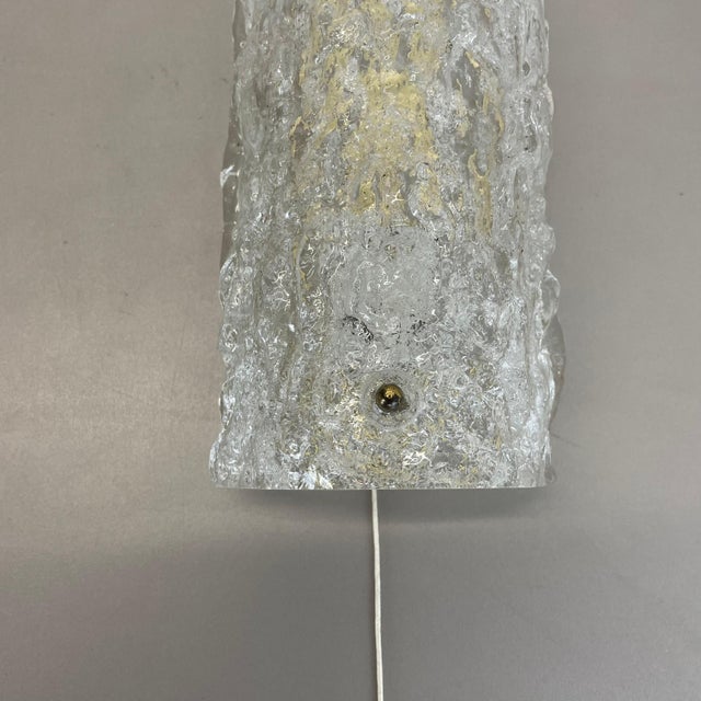 Small German Ice Glass Wall Light, 1970s For Sale - Image 4 of 18