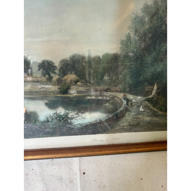 Green 1970s Framed Print of Stone Bridge and Lake, Signed by Artist For Sale - Image 8 of 9