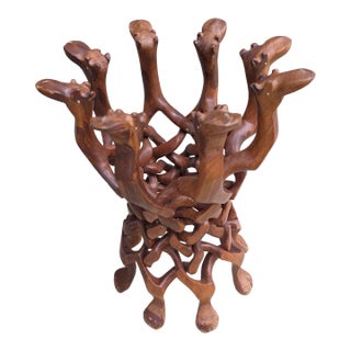 Camel Headed Wood Base Stand For Sale