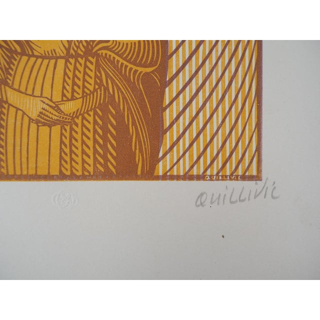 René Quillivic, The Bride of the Icelandic Fisherman, 1927, Original Woodcut For Sale - Image 5 of 7