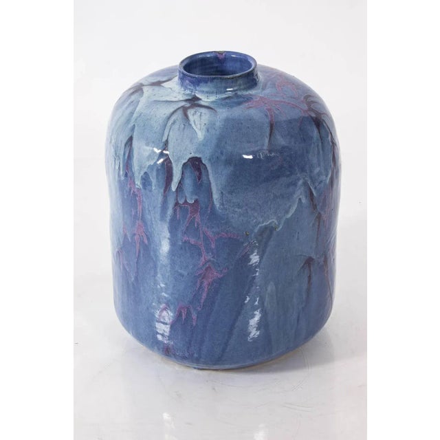 Mid 20th Century Large Blue Glaze Vase For Sale - Image 5 of 10