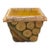 Vintage Rustic Wood Cachepot For Sale