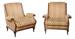 Vintage Regency Italian Velvet Armchairs, 1950s, Set of 2