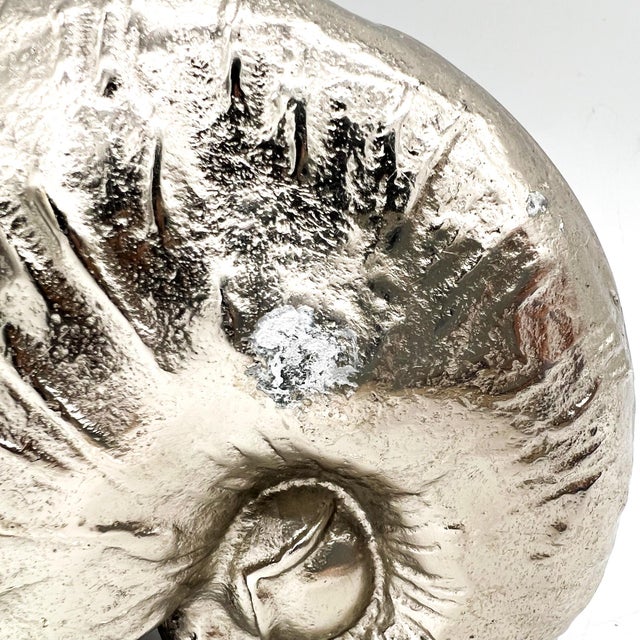 Silver Contemporary Cast Aluminum Nautilus Shell Sculpture / Model – Coastal / Organic Modern For Sale - Image 8 of 8