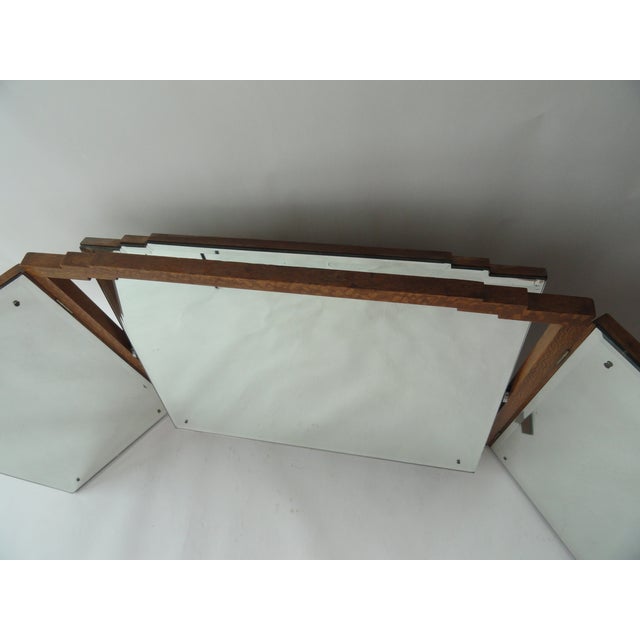 Art Deco Mid 20th Century French Art Deco Period Folding Dressing Mirror For Sale - Image 3 of 5