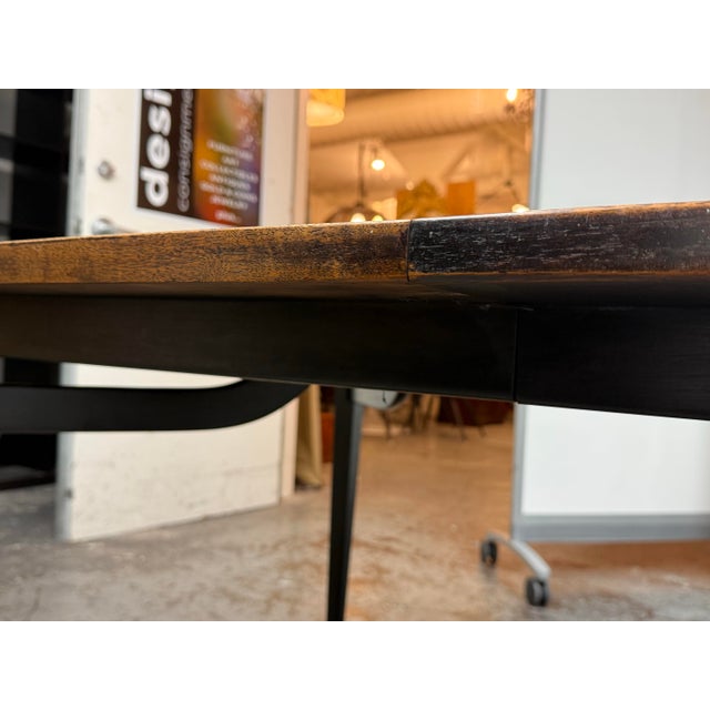 Mid 20th Century Modern Ebonized Walnut Extension Dining Room Table For Sale - Image 11 of 12