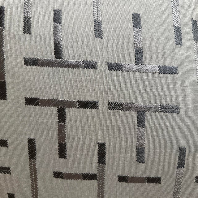 Handcrafted decorative pillow case. Double sided crossword embroidered cotton/linen light blue, 18”X18”. Invisible zipper....