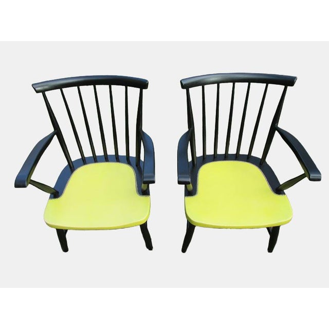Vintage Spindle Back Armchairs, 1950s, Set of 2 For Sale - Image 12 of 12