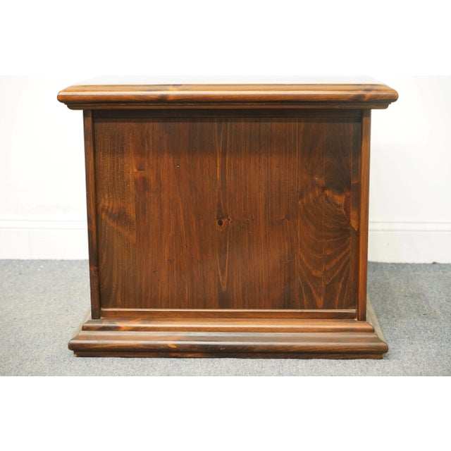 Wood Ethan Allen Antiqued Pine Collection 26" Square Commode Lamp Table 12-8075 For Sale - Image 7 of 9