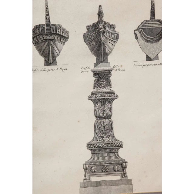 Mid 19th Century Mid 19th Century Framed Antique Etching of Ship by Piranesi For Sale - Image 5 of 8