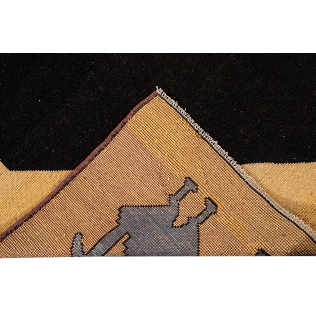 Mid-20th Century Vintage Art Deco Wool Rug For Sale - Image 4 of 13