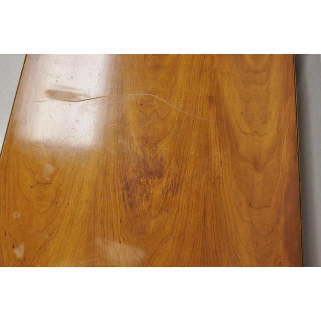 Late 20th Century Late 20th Century French Empire Cherry Wood Black Column 1 Drawer Lamp End Table by Heritage, Pair For Sale - Image 5 of 11
