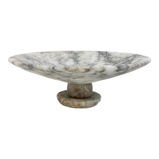 Mid 20th C Alabaster Compote on Pedestal Stand For Sale