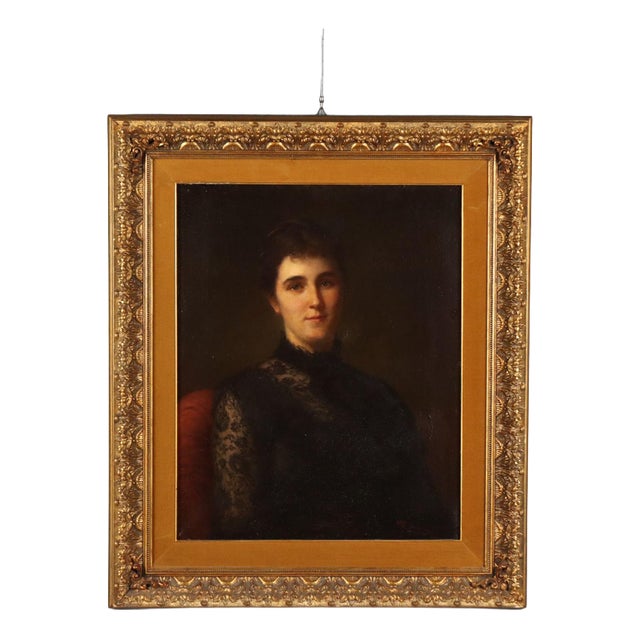 Roberto Fontana, Portrait of a Lady, Oil on Canvas, Framed For Sale