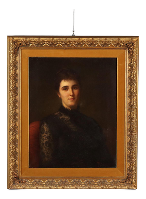Roberto Fontana, Portrait of a Lady, Oil on Canvas, Framed