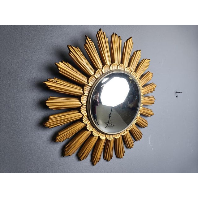Vintage Resin Sunburst Mirror, 1960s For Sale - Image 9 of 12