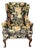 Vintage Queen Anne Upholstered Wingback Chair For Sale