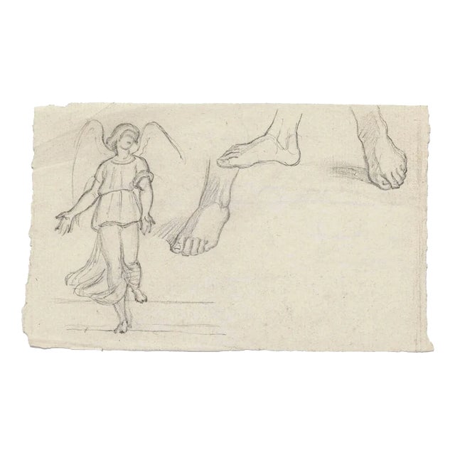 Angel, Original Drawing, Early 20th-Century For Sale
