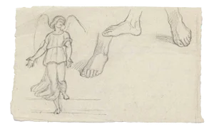 Angel, Original Drawing, Early 20th-Century