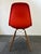 Mid-Century Modern Herman Miller Eames Molded Plastic Side Chair With Dovel-Legs Red Orange/Walnut For Sale - Image 3 of 4