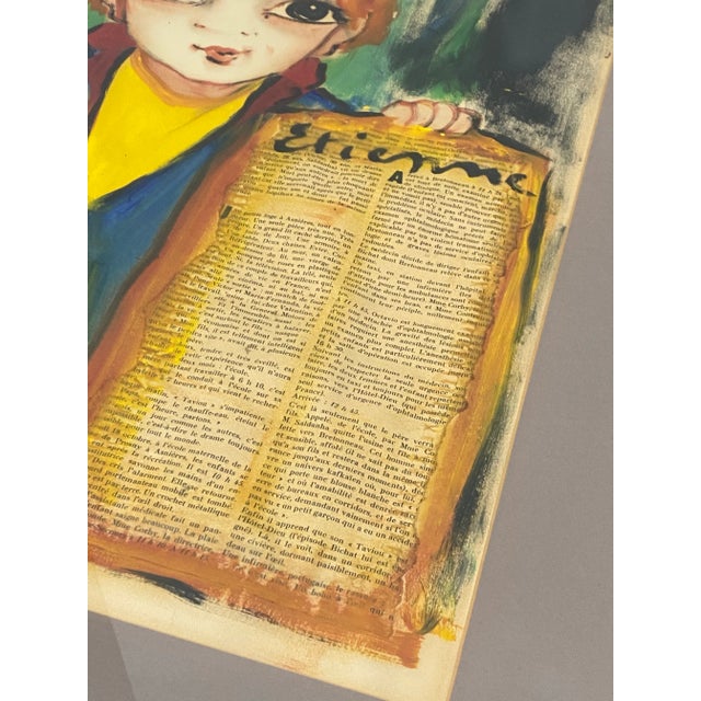 Etienne Ret Mixed Media Portrait of a Newsboy C.1974 For Sale In San Francisco - Image 6 of 10