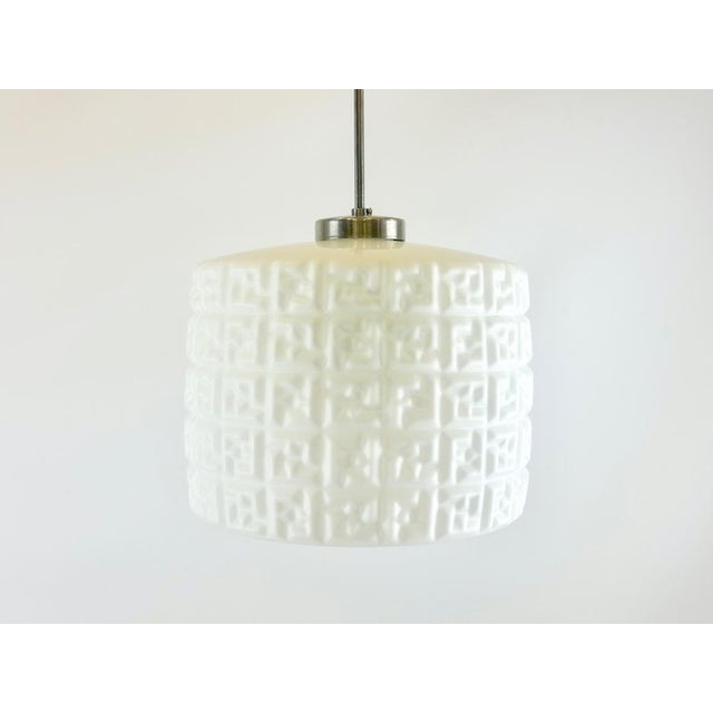 Mid-Century Modern Mid-Century Czech Milk Glass Pendant Lamp from Napako, 1960s For Sale - Image 3 of 14