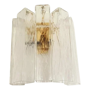 Mid-Century Modern Style "Squared" Murano Glass Gold Wall Sconce
