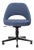 Saarinen Executive Armless Chair in Ocean Blue Woven Leather Swivel Base by Eero Saarinen for Knoll For Sale