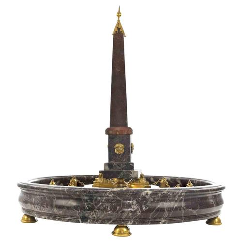 Red Italian Ormolu-Mounted Obelisk in Various Marbles, Italy, 19th Century For Sale - Image 8 of 8