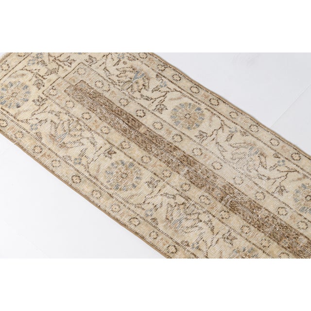 Antique Handknotted Wool Runner Rug For Sale - Image 6 of 10