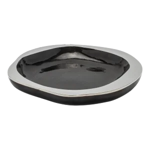 Bowl in Black Shell With Stainless Steel Details by R&y Augousti