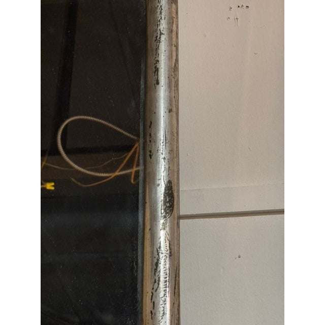 Wood 19th C. French Transitional Silver Leaf Mirror For Sale - Image 7 of 8