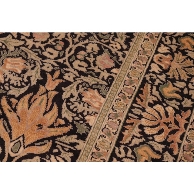 1990s Art Nouveau 1990's Pak-Persian Black/Green Wool Rug - 6'3'' X 8'0'' For Sale - Image 5 of 9