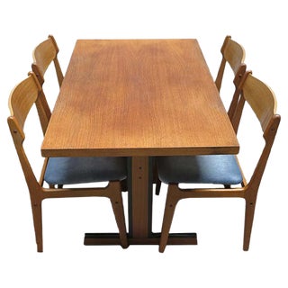 Vintage Scandinavian Dining Set, Set of 5 For Sale