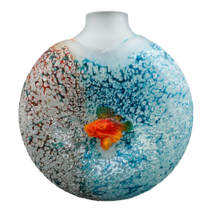 Kosta Boda Sweden Kjell Engman Signed Reef Fish Art Glass Vase #80202